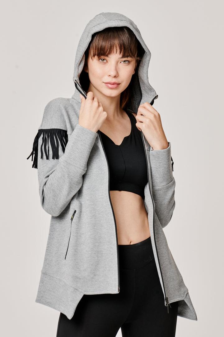 Sàpopa Kiwi Grey Fringe Sweatshirt Acquista Ora
