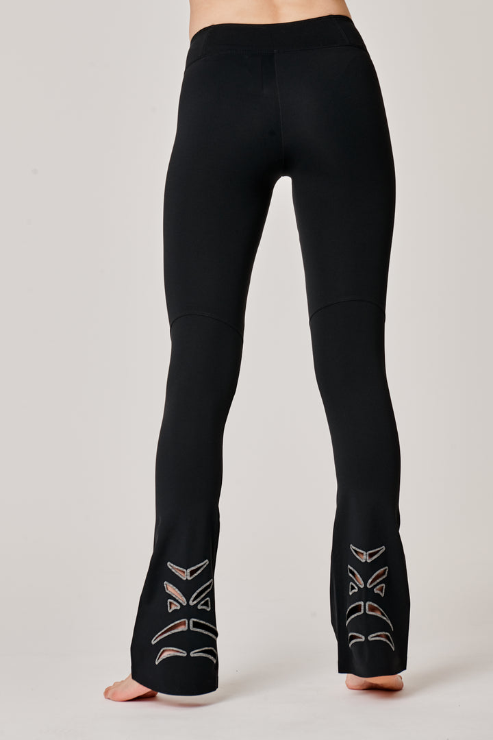 Sàpopa Vortice Black Flare Leggings Vendita Economica