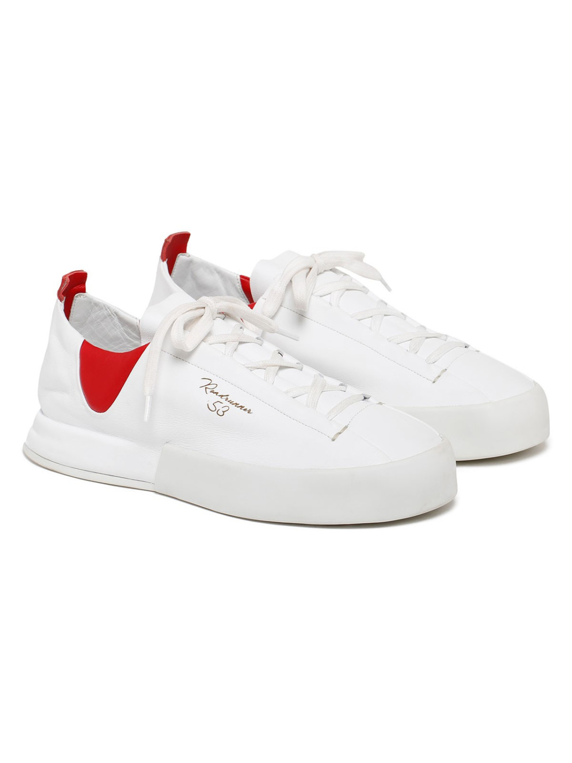 ﻿Silvano Sassetti Sneakers Lavelli bianco e rosso In Vendita