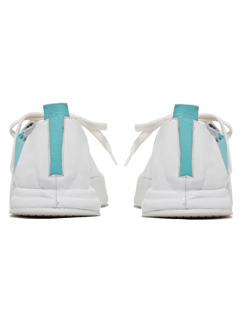 Silvano Sassetti Sneakers Jegher bianche e acquamarina Saldi Di Fabbrica