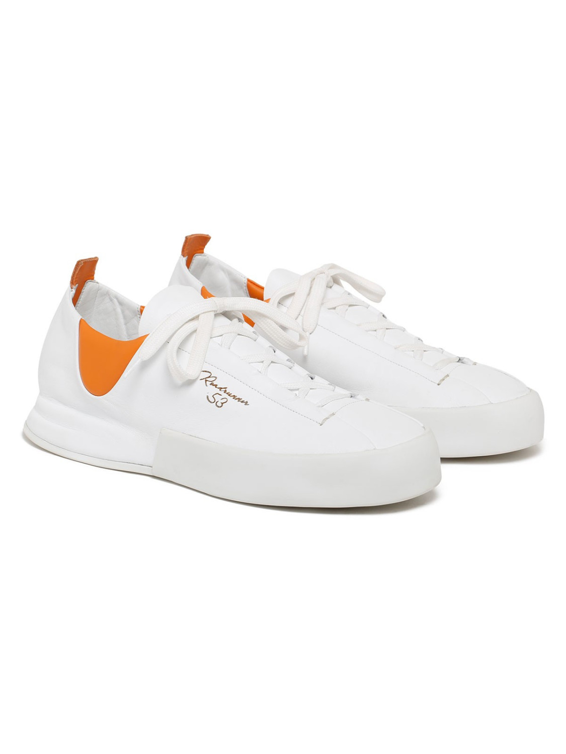 Silvano Sassetti Sneakers Incerti bianco e arancione Vendite Flash