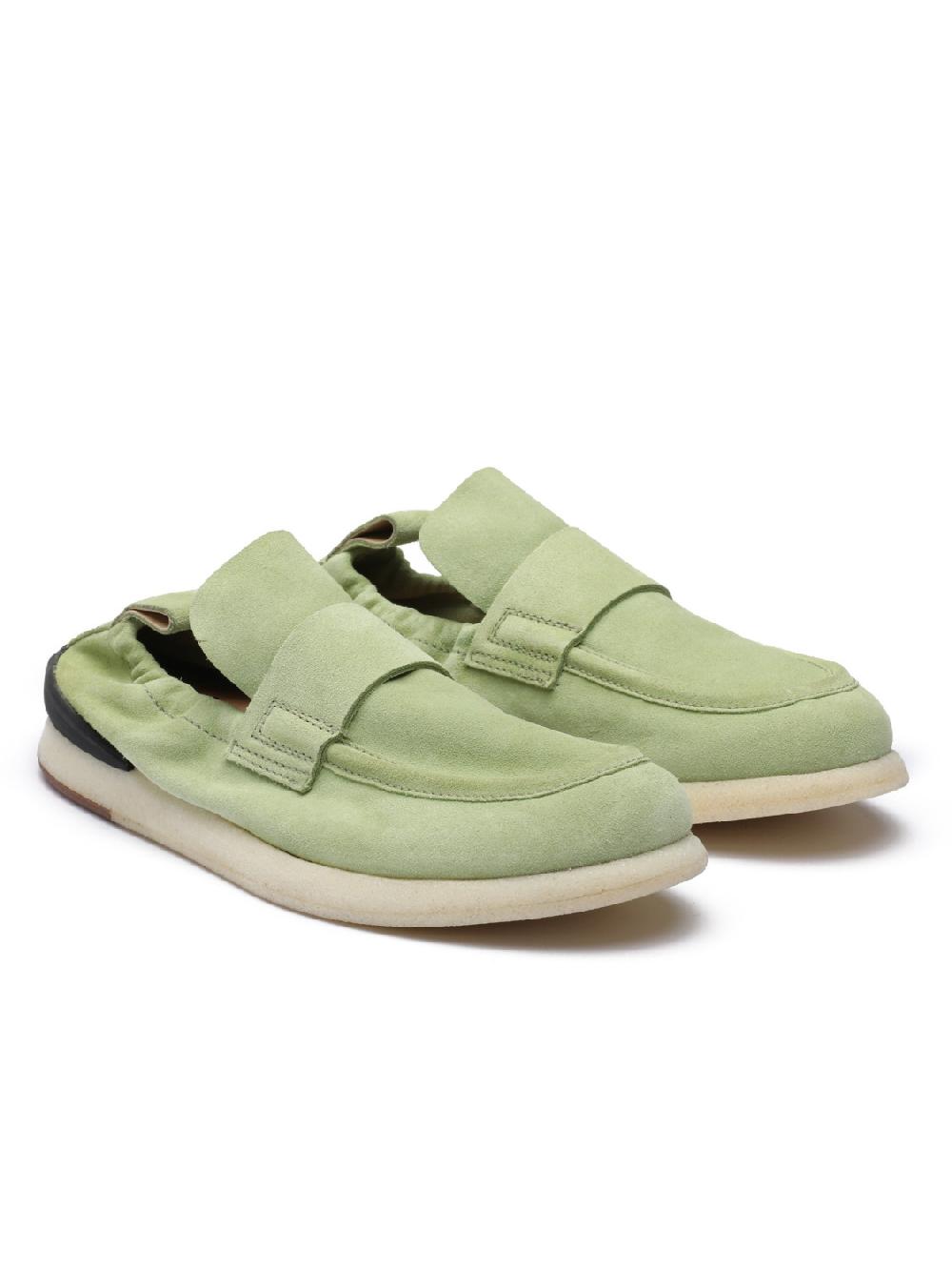 Silvano Sassetti Mocassini in suede verde chiaro In Linea