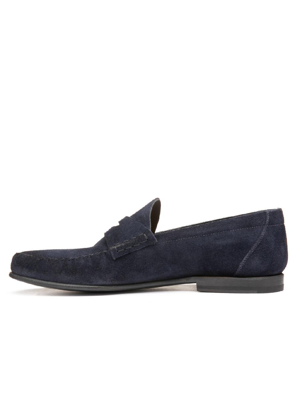 Silvano Sassetti Mocassini Penny in suede navy Affare Del Giorno