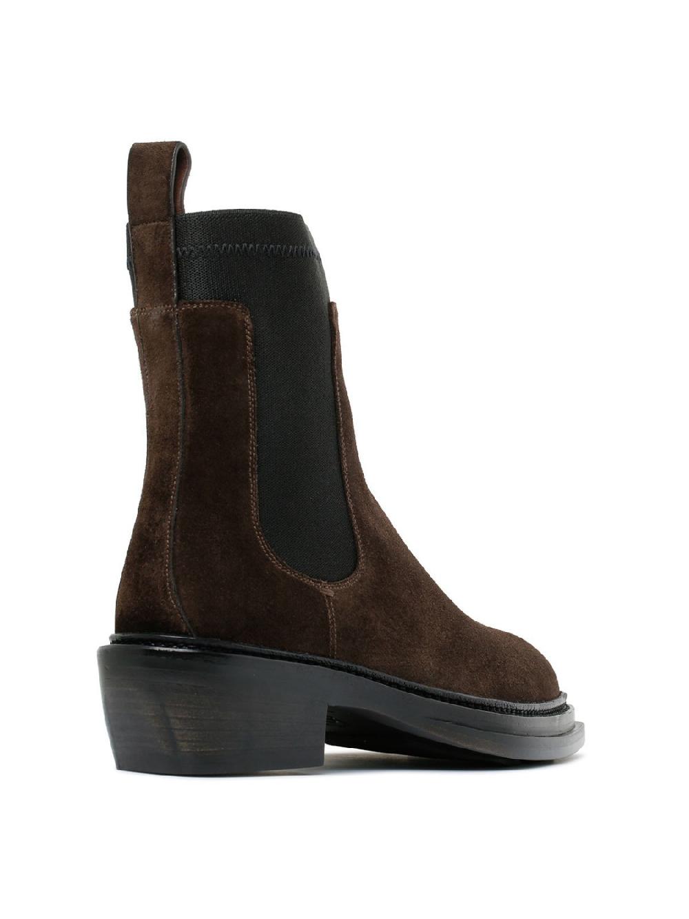 Silvano Sassetti Stivaletti in suede marrone scuro In Vendita