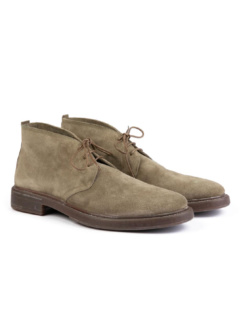 Silvano Sassetti Polacchini in suede color tortora Saldi Di Fabbrica