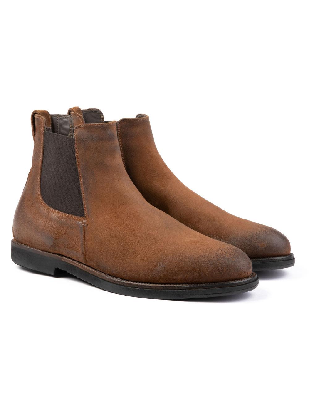 Silvano Sassetti Stivaletti in suede color brandy In Saldo