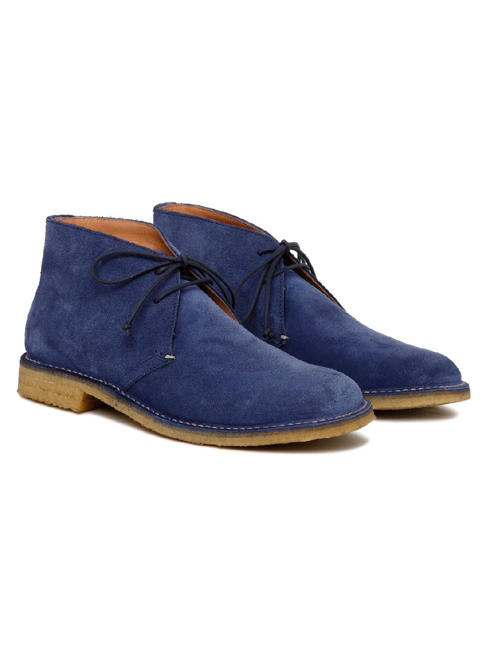 Silvano Sassetti Stivaletti Londra in camoscio blu In Linea