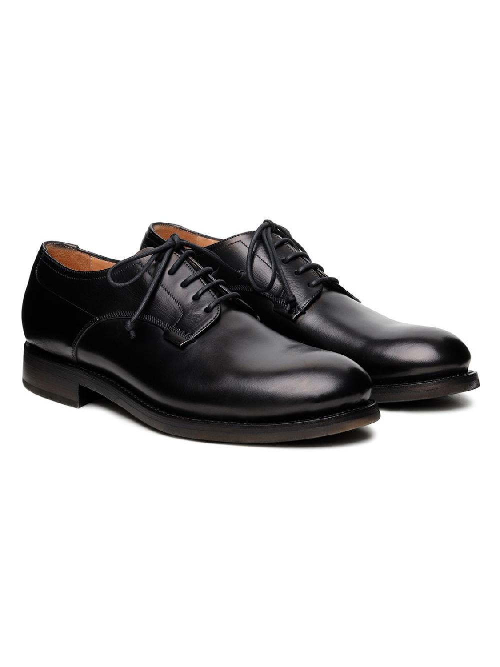 Silvano Sassetti Scarpe Derby Zurigo in pelle nera Promozione