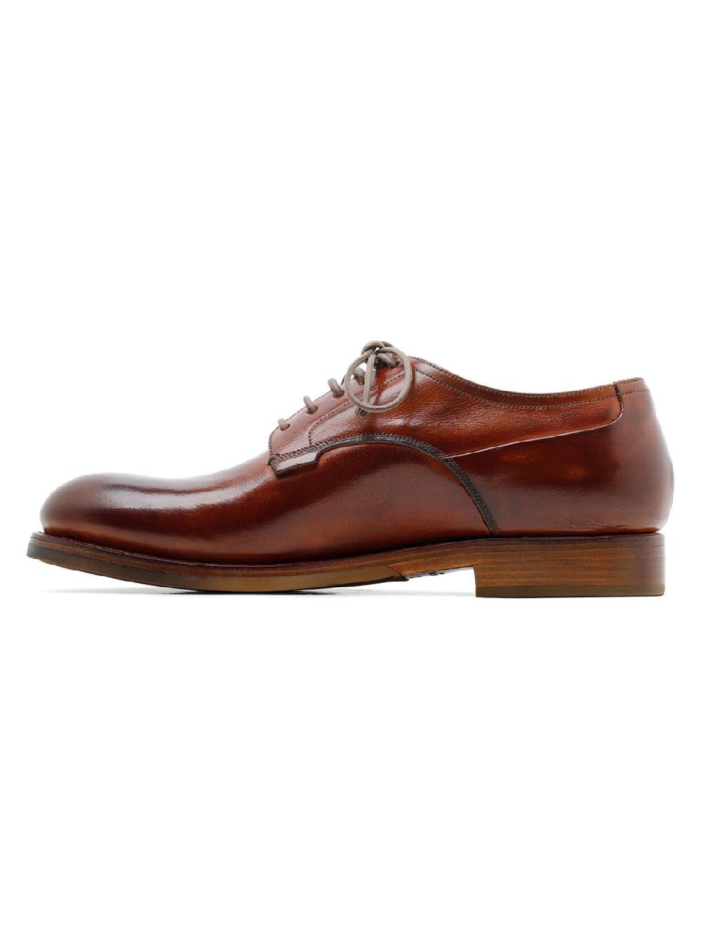 Silvano Sassetti Scarpe Derby Zurigo in pelle color brandy Spedizione Gratuita