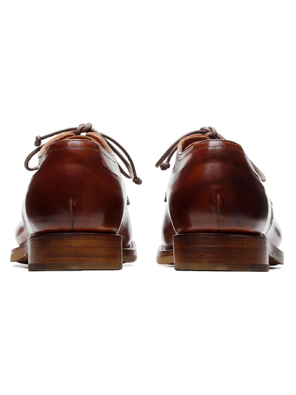 Silvano Sassetti Scarpe Derby Zurigo in pelle color brandy Spedizione Gratuita