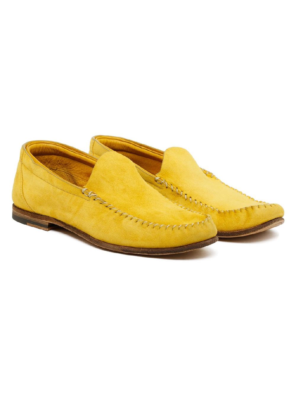 Silvano Sassetti Mocassini in pelle di cervo giallo Offerta