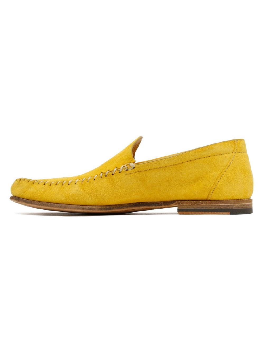 Silvano Sassetti Mocassini in pelle di cervo giallo Offerta