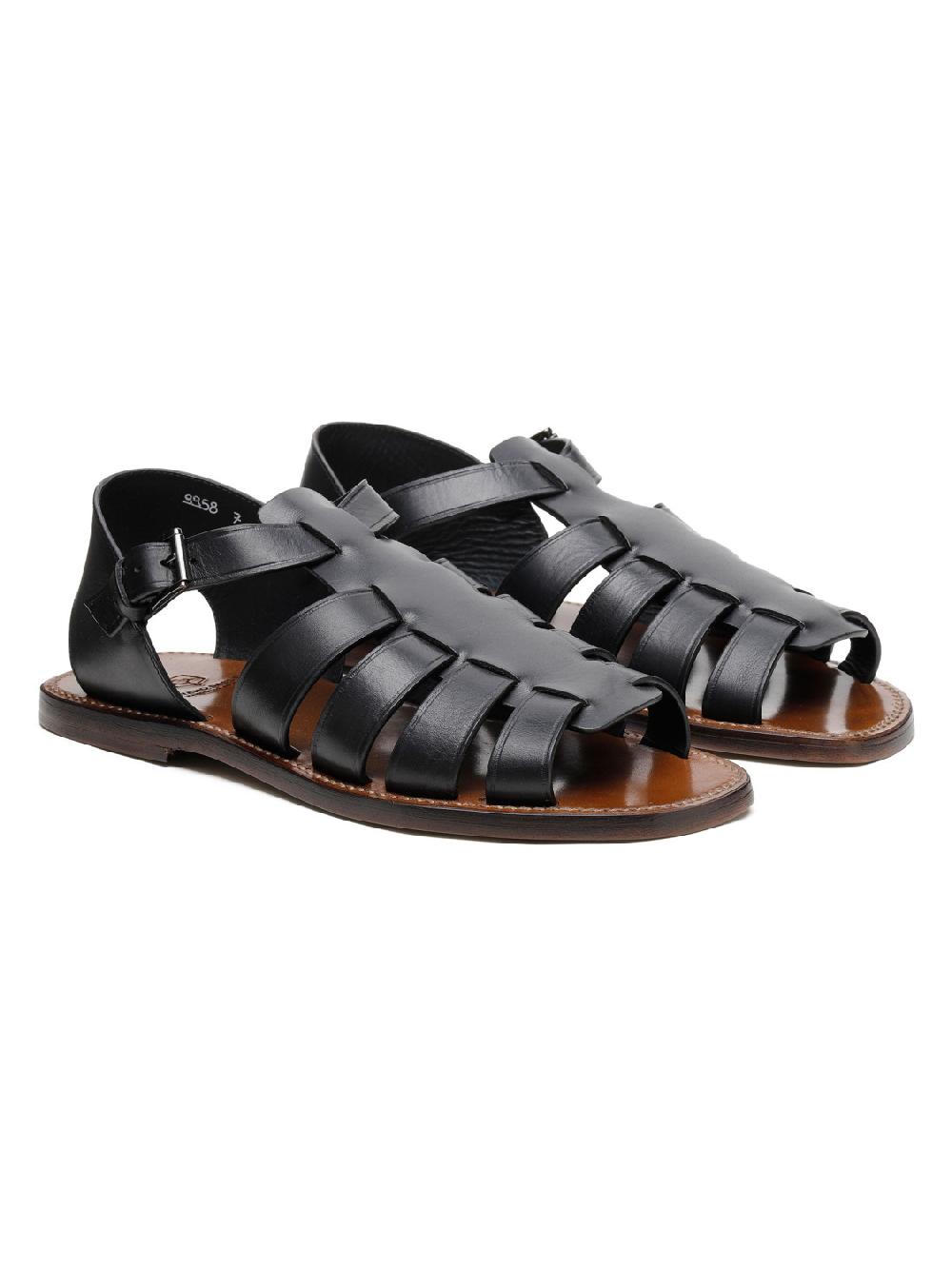 Silvano Sassetti Sandali Gladiator in pelle nera Offerte