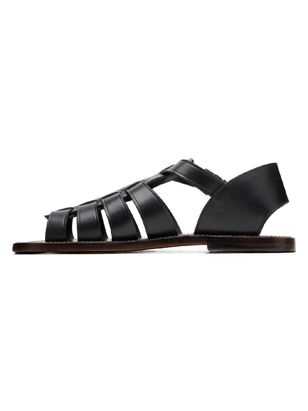 Silvano Sassetti Sandali Gladiator in pelle nera Offerte