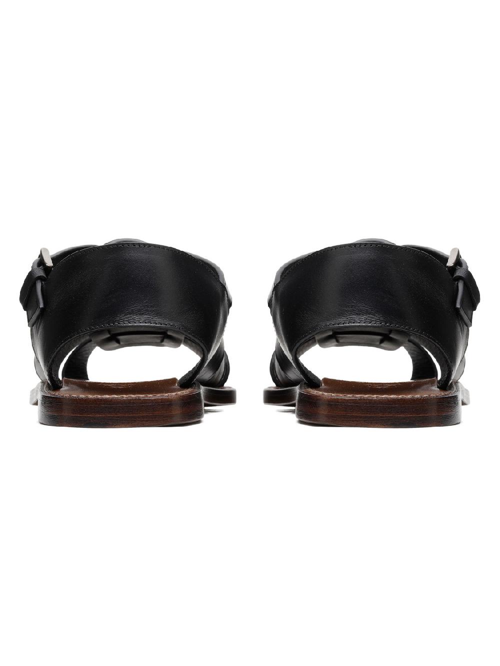 Silvano Sassetti Sandali Gladiator in pelle nera Offerte