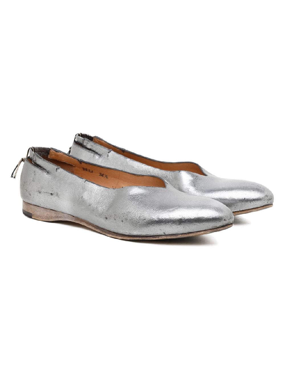 Silvano Sassetti Slippers in pelle argentata Nuova
