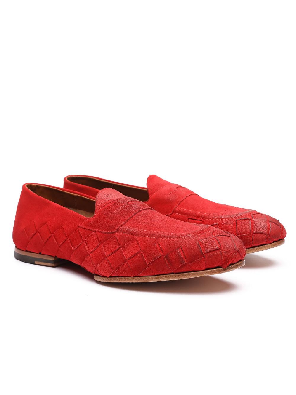 Silvano Sassetti Mocassini in suede rosso Solo un giorno rimasto