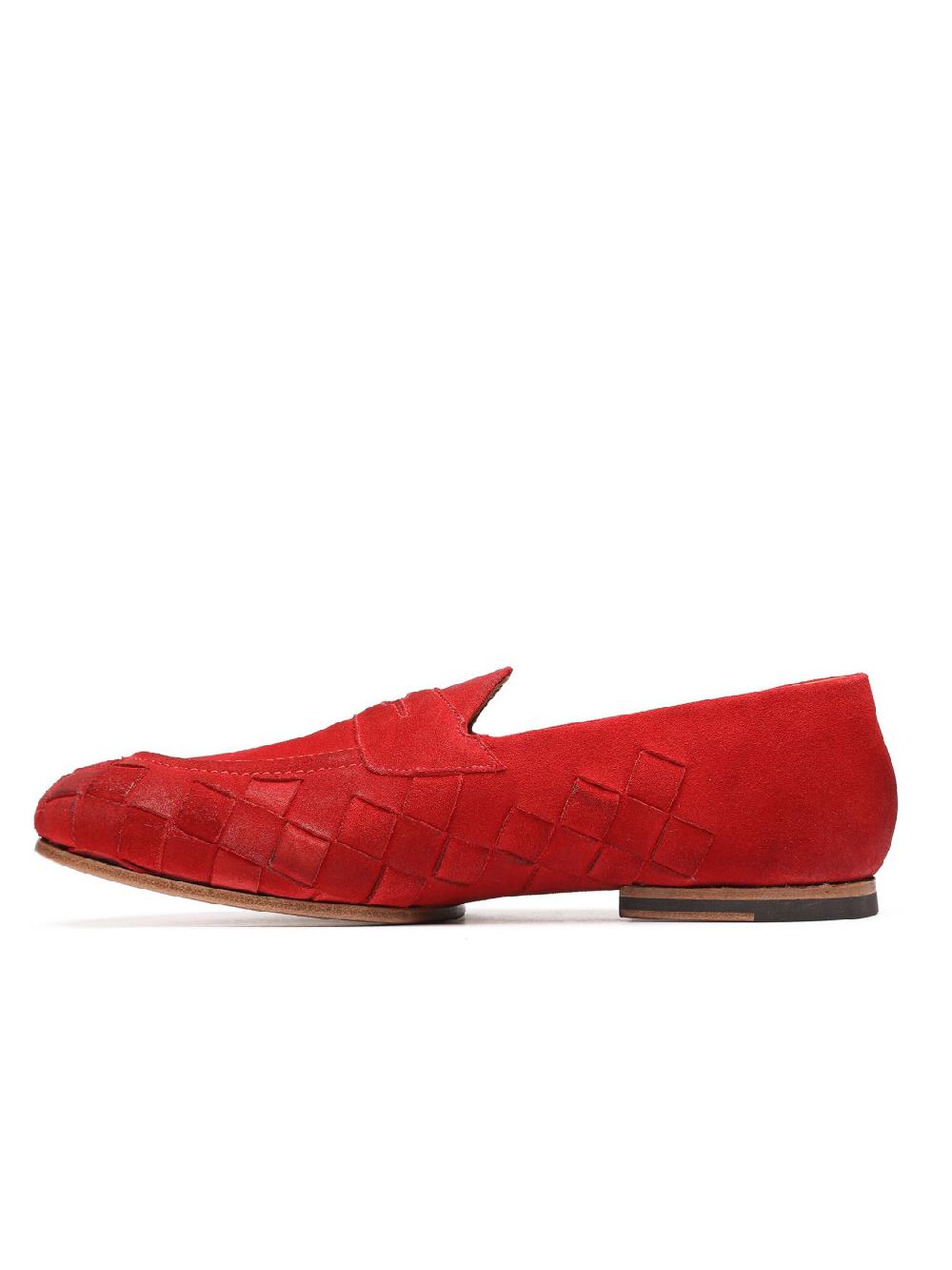 Silvano Sassetti Mocassini in suede rosso Solo un giorno rimasto