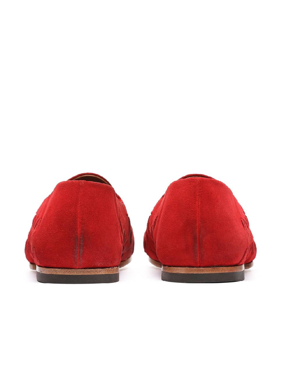 Silvano Sassetti Mocassini in suede rosso Solo un giorno rimasto