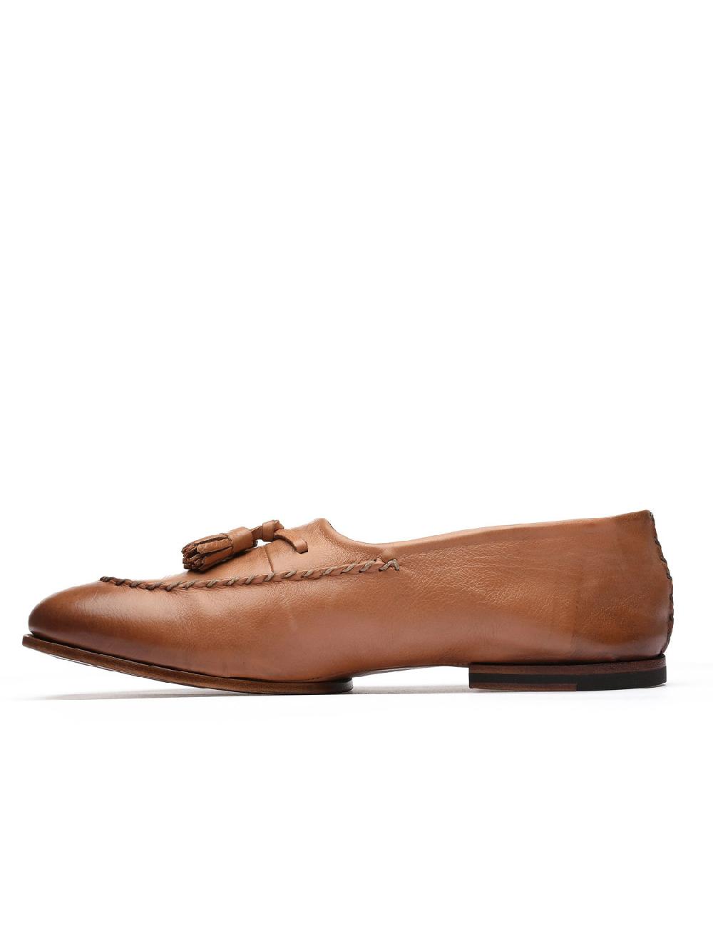 Silvano Sassetti Mocassini in pelle color brandy Italy