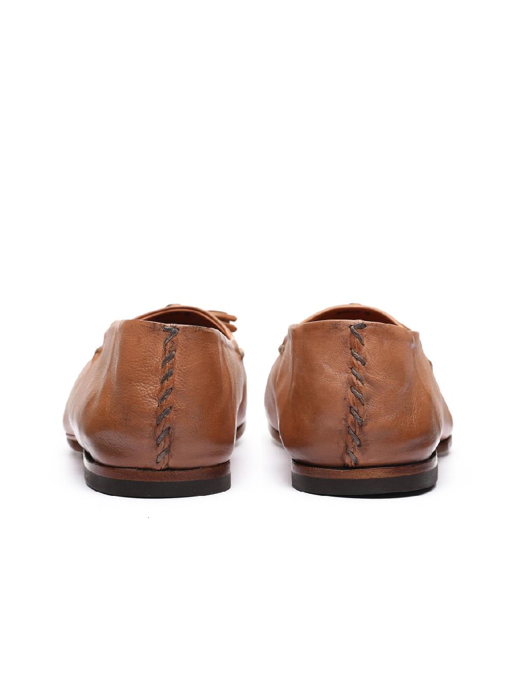 Silvano Sassetti Mocassini in pelle color brandy Italy
