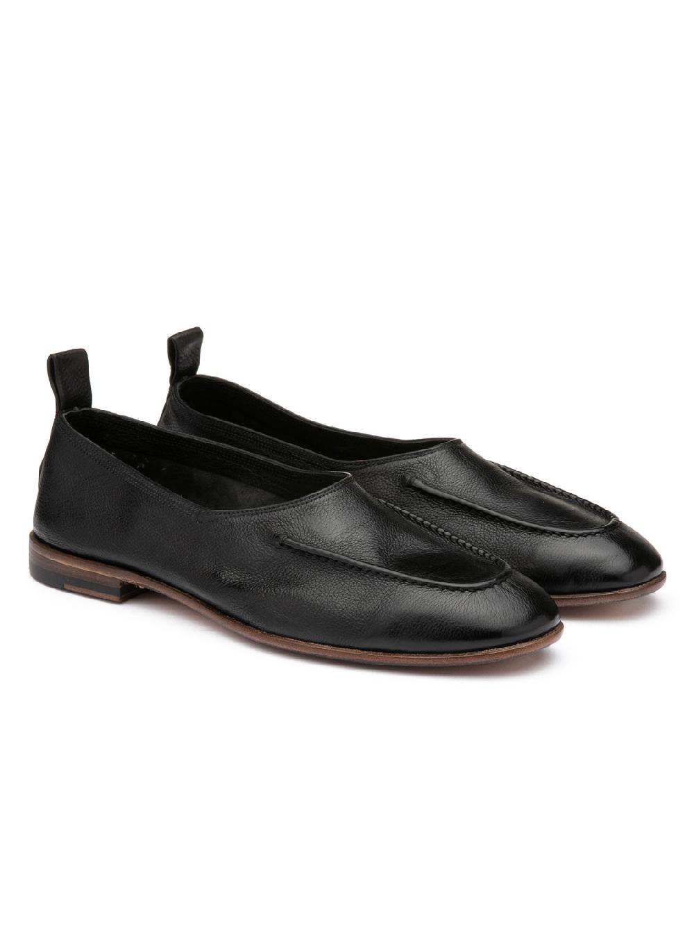 Silvano Sassetti Slippers in pelle di colore nero Promozione