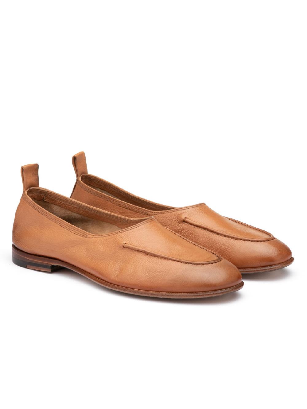 Silvano Sassetti Slippers in pelle color caramello Pezzi Unici