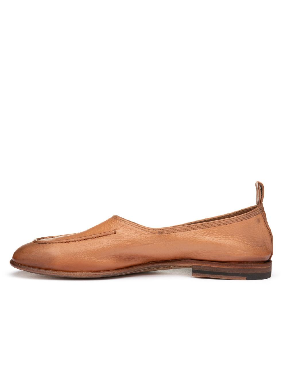 Silvano Sassetti Slippers in pelle color caramello Pezzi Unici