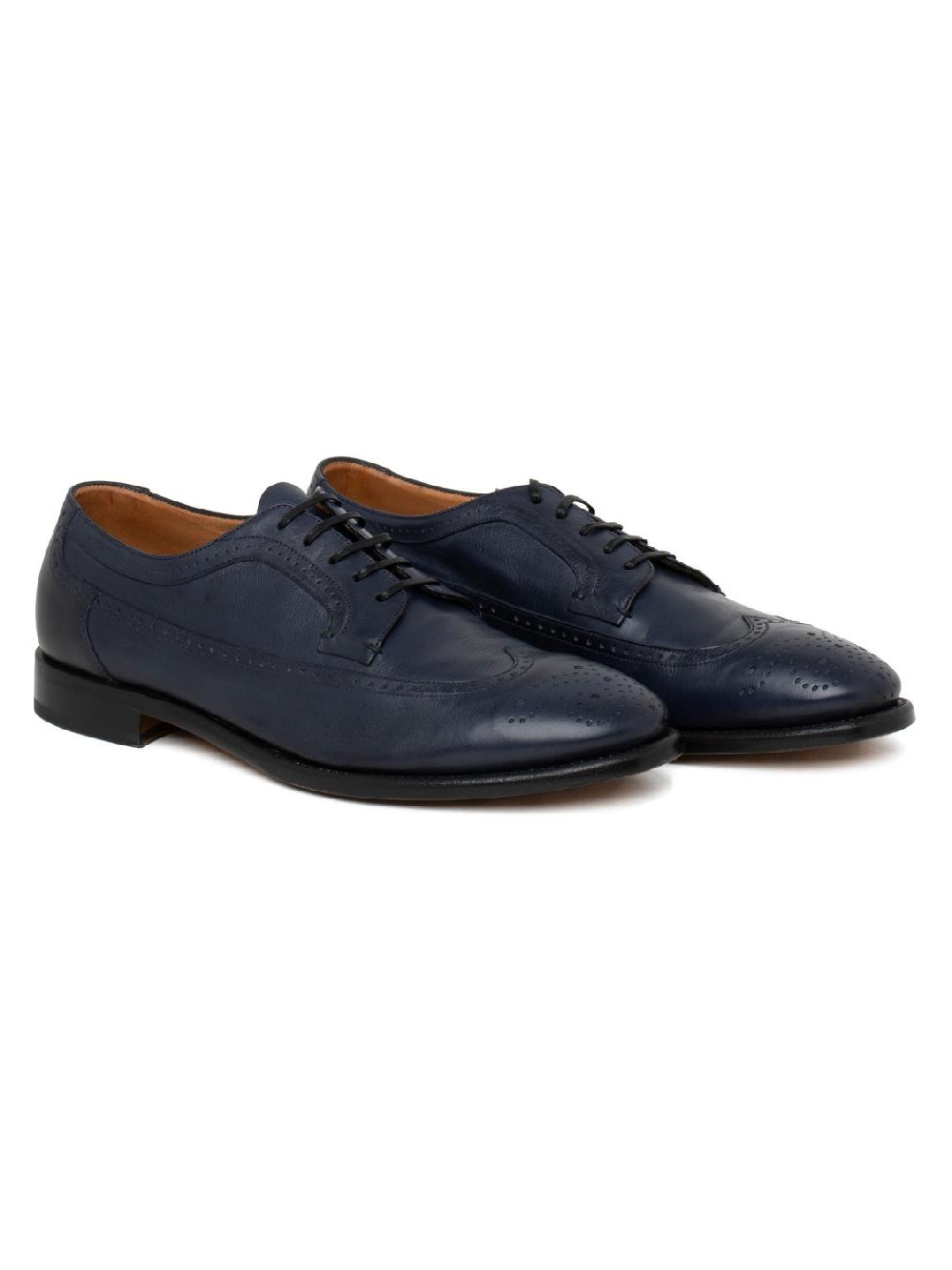 Silvano Sassetti Scarpe Derby in pelle blu Promozione Limitata