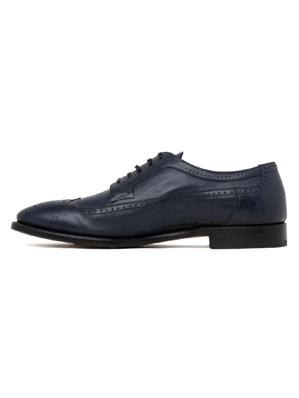 Silvano Sassetti Scarpe Derby in pelle blu Promozione Limitata