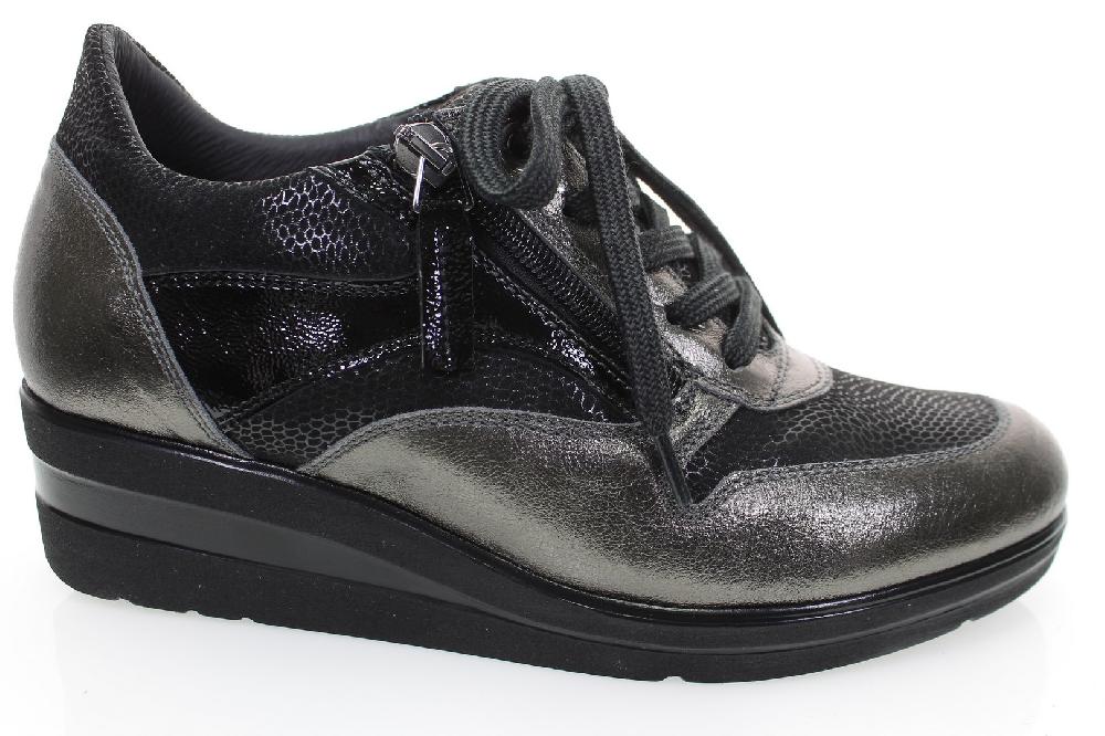 Soffice Sogno Sneaker in pelle con lacci e zip Saldi Di Fabbrica
