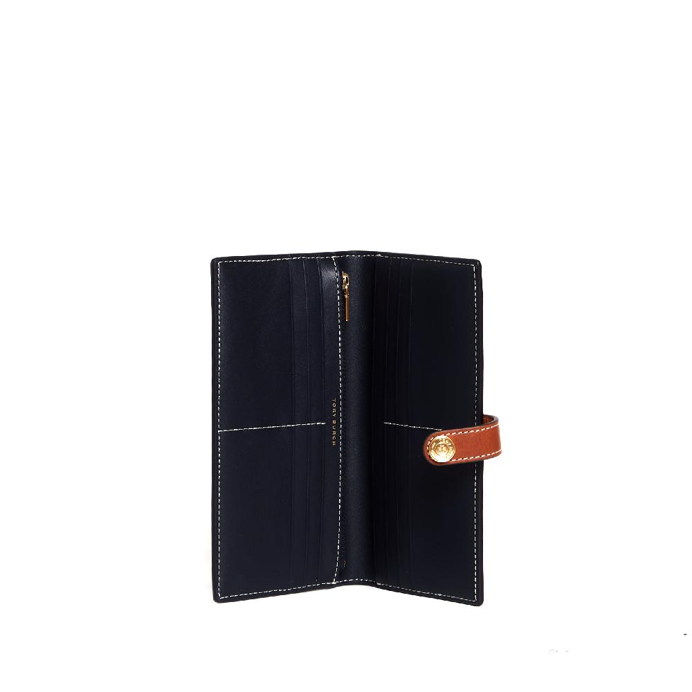 Sorelle Perego zip slim wallet tessuto logo blu Offerte
