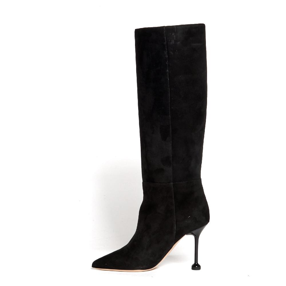 Sorelle Perego stivale in camoscio nero tacco 90 mm Vendita Calda