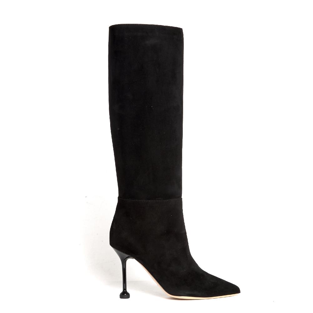 Sorelle Perego stivale in camoscio nero tacco 90 mm Vendita Calda