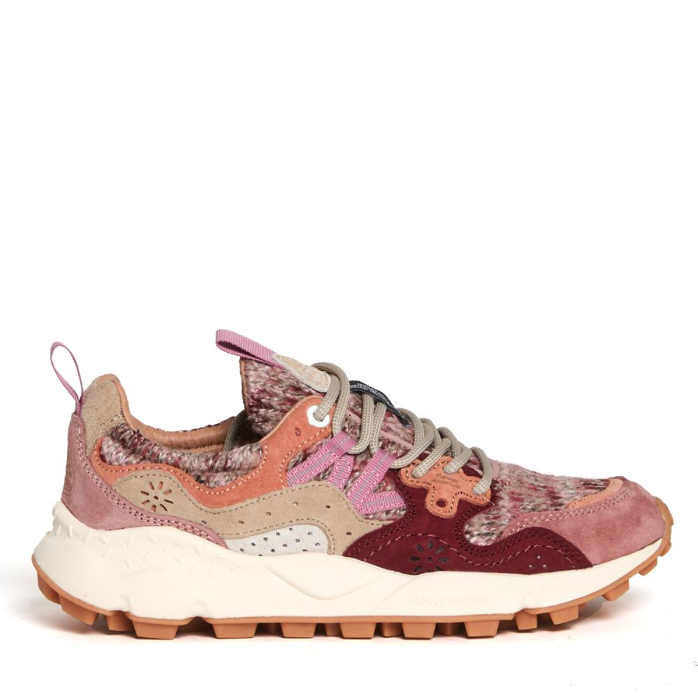 Sorelle Perego sneakers rosa e bordò in lana Saldi Di Fabbrica