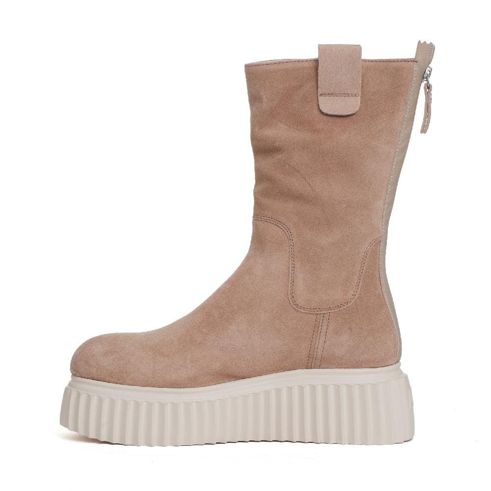 Sorelle Perego stivaletto fondo bianco in camoscio beige Affare Del Giorno