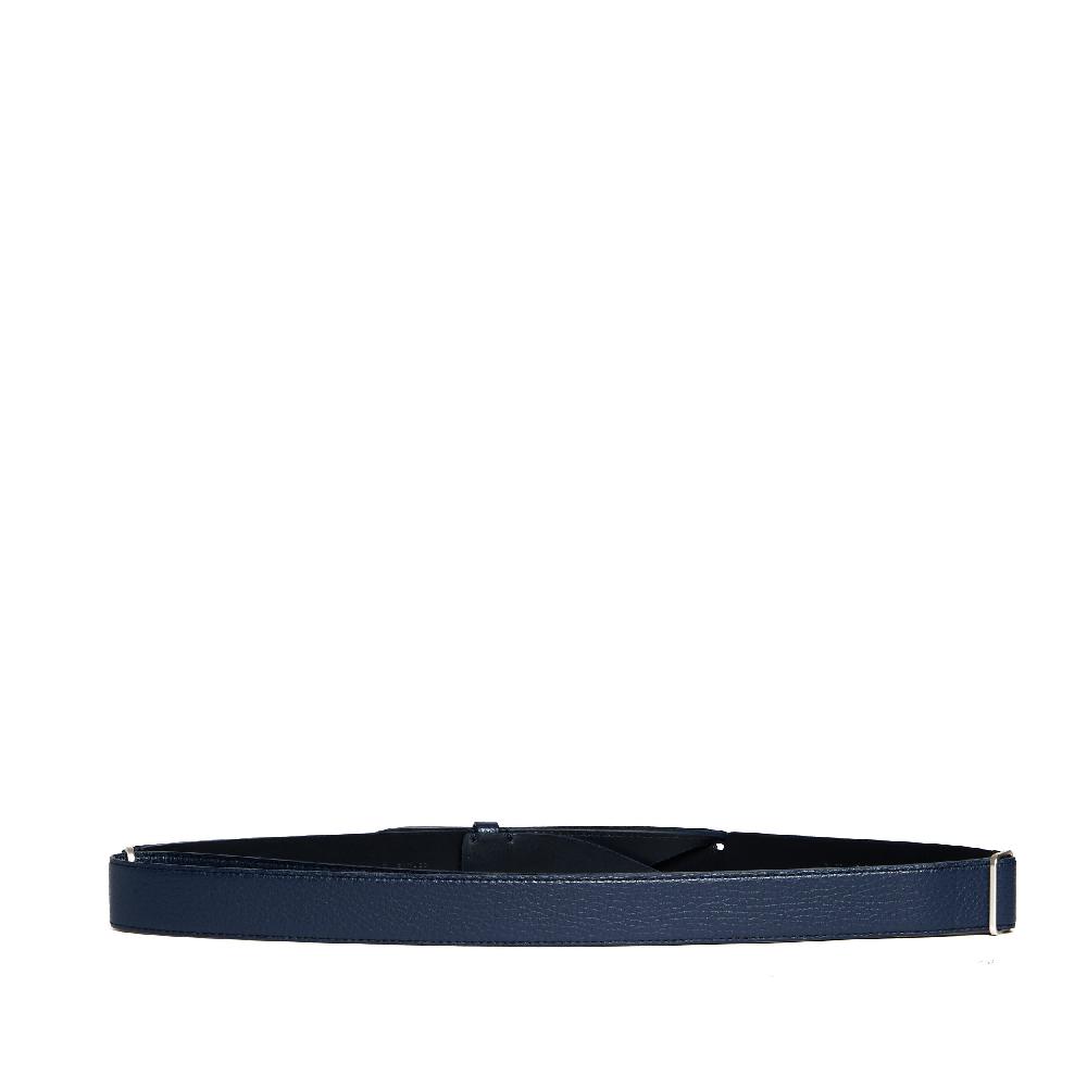 Sorelle Perego cintura nobuckle pelle martellata blu Soddisfazione Garantita