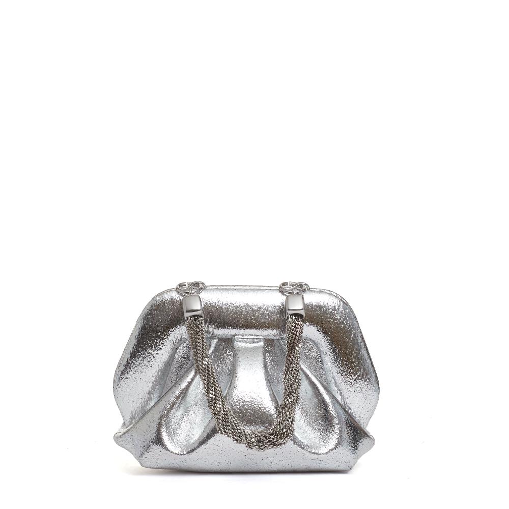Sorelle Perego clutch argento manico catena