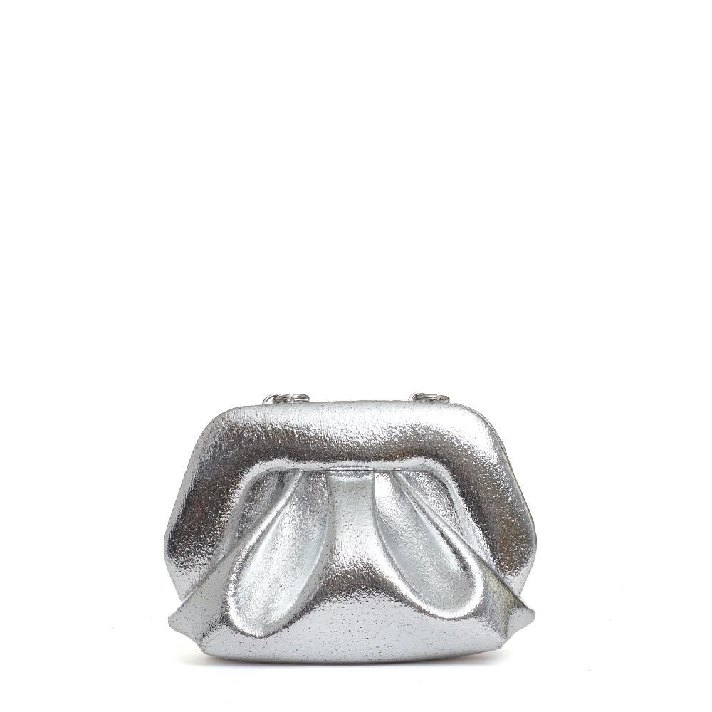Sorelle Perego clutch argento manico catena Spedizione gratuita