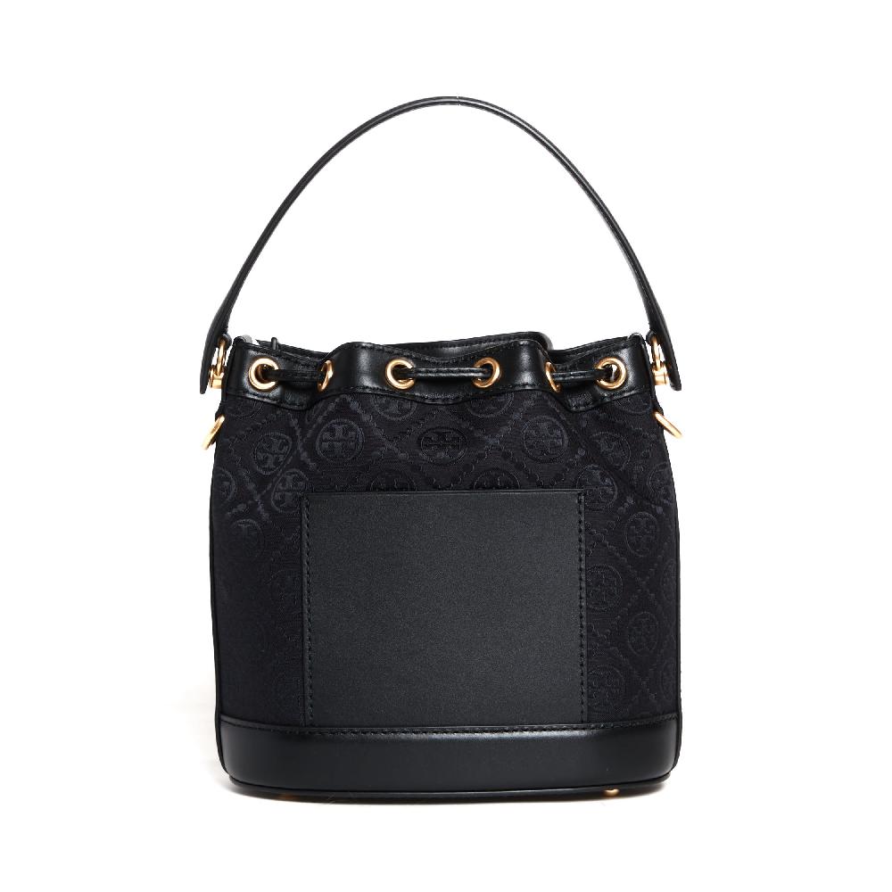 Sorelle Perego bucket bag tessuto logato e pelle nera Shopping online