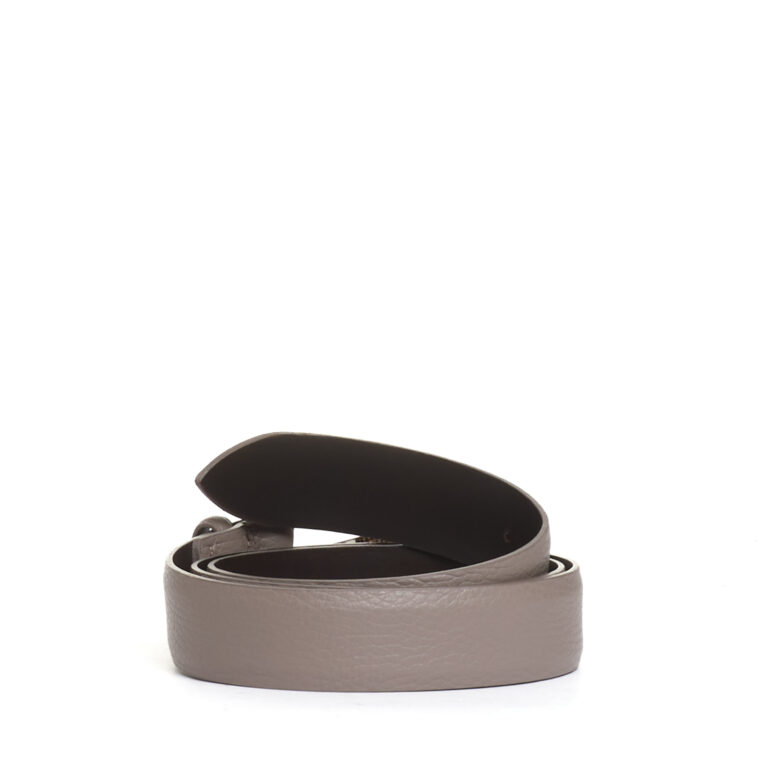 Sorelle Perego cintura taupe fibbia argento rotonda Italia