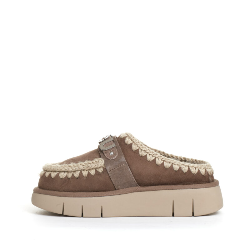 Sorelle Perego eskimo clog camoscio tortora 2025