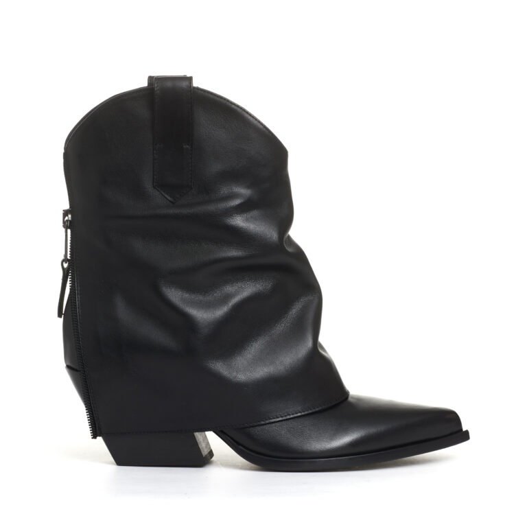 Sorelle Perego camperos pelle nera risvolto