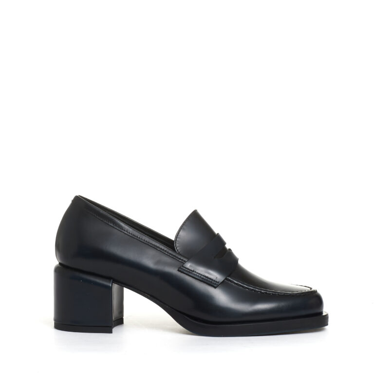 Sorelle Perego mocassino tacco 50 mm blu notte
