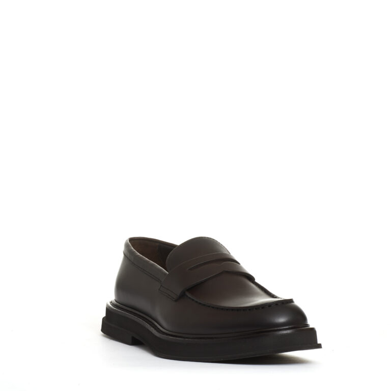 Sorelle Perego mocassino pelle marrone fondo gomma sbordato Sottocosto