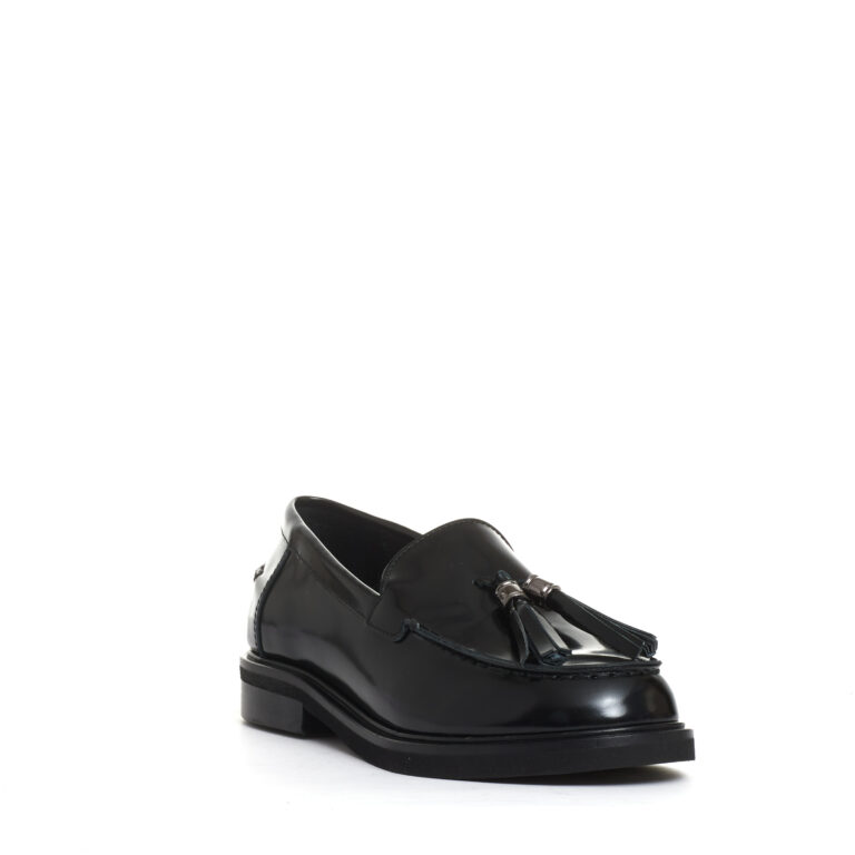 Sorelle Perego mocassino nero con nappine Convenienza