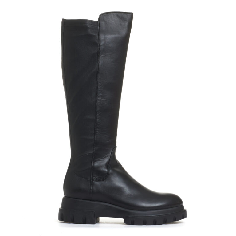 Sorelle Perego stivale stretch in pelle nera Offerta