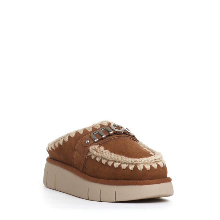 Sorelle Perego ciabatta camoscio cuoio con logo metallo Hotsell