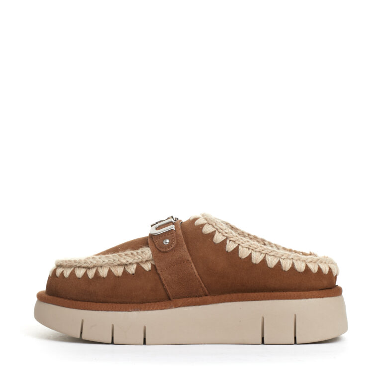 Sorelle Perego ciabatta camoscio cuoio con logo metallo Hotsell