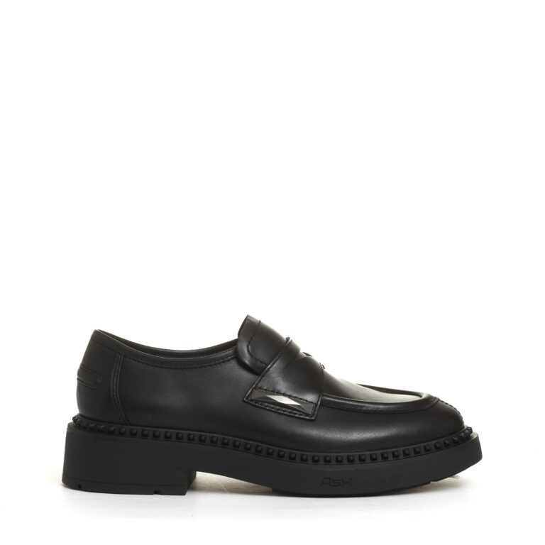 Sorelle Perego mocassino pelle nero con borchia